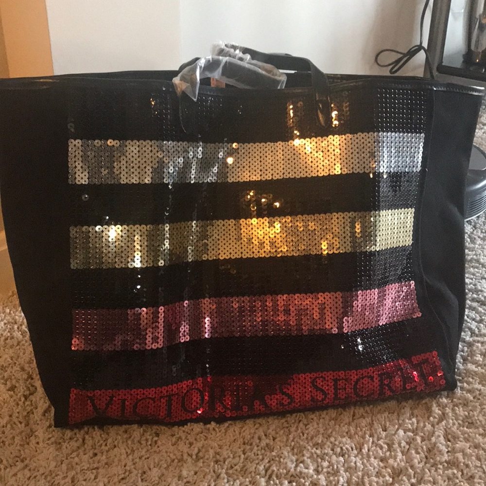 Pink sequin beach bag/tote